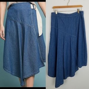 Anthro Pilcro and the Letterpress Asymmetrical Denim Skirt